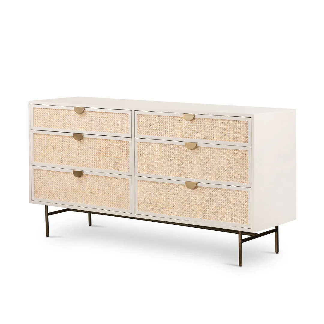 Four Hands Carmy Light Beige Woven Dresser