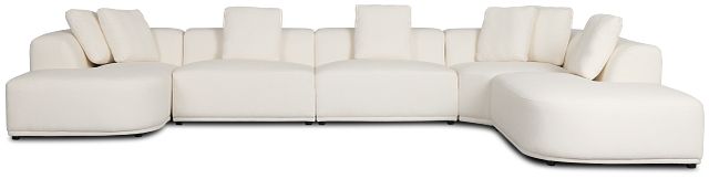 Catalina White Fabric Large Left Chaise Sectional
