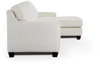 Andie White Fabric Small Right Chaise Sectional