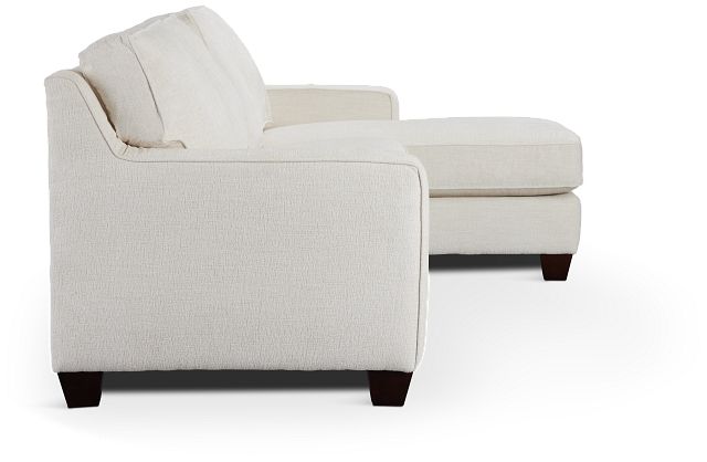 Andie White Fabric Small Right Chaise Sectional