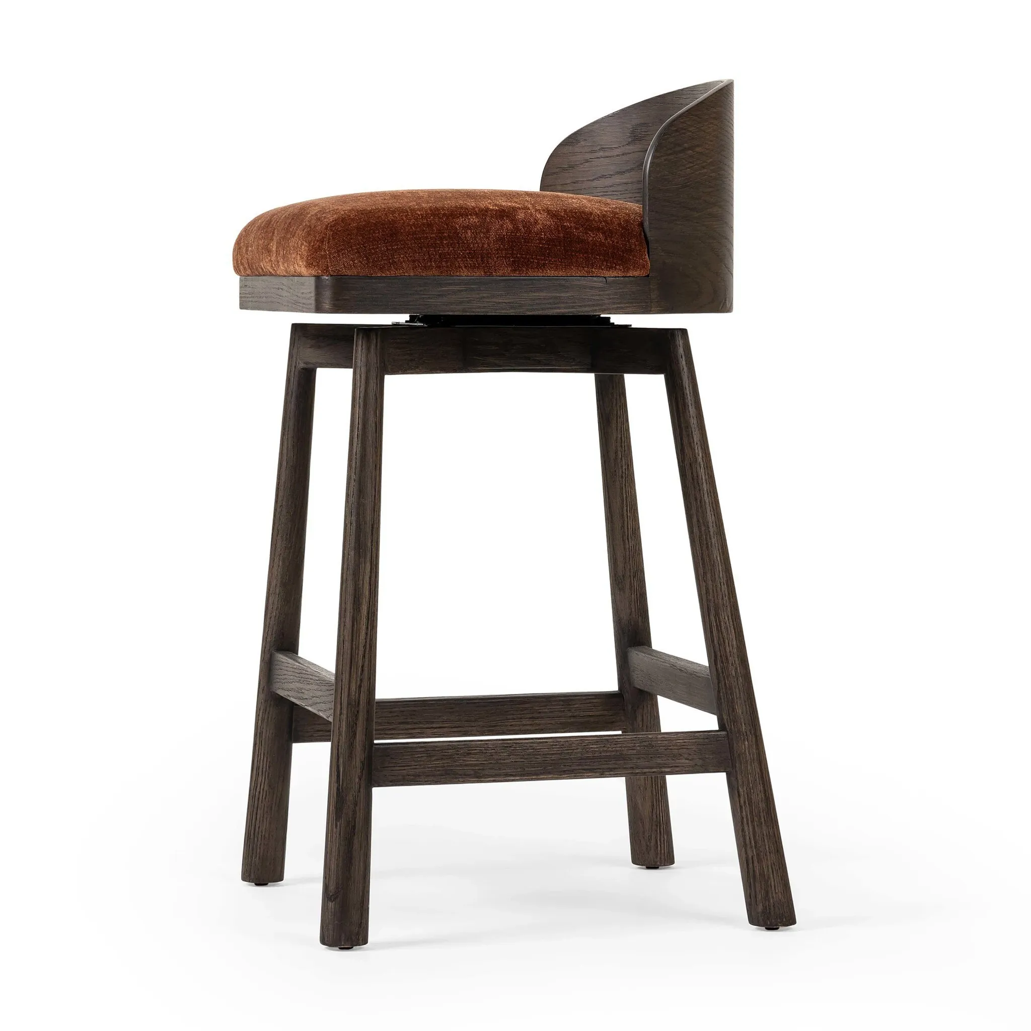 Clem Dark Orange Uph 24" Upholstered Barstool