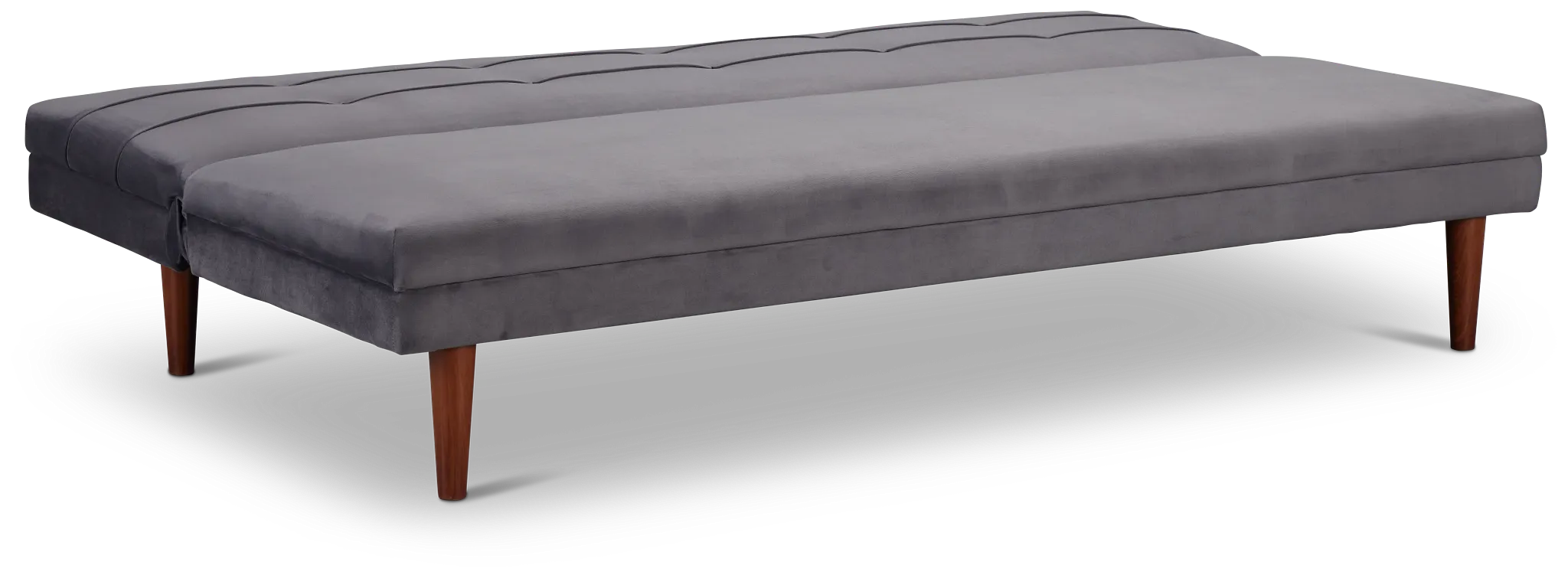 Ellie Dark Gray Velvet Sofa Futon