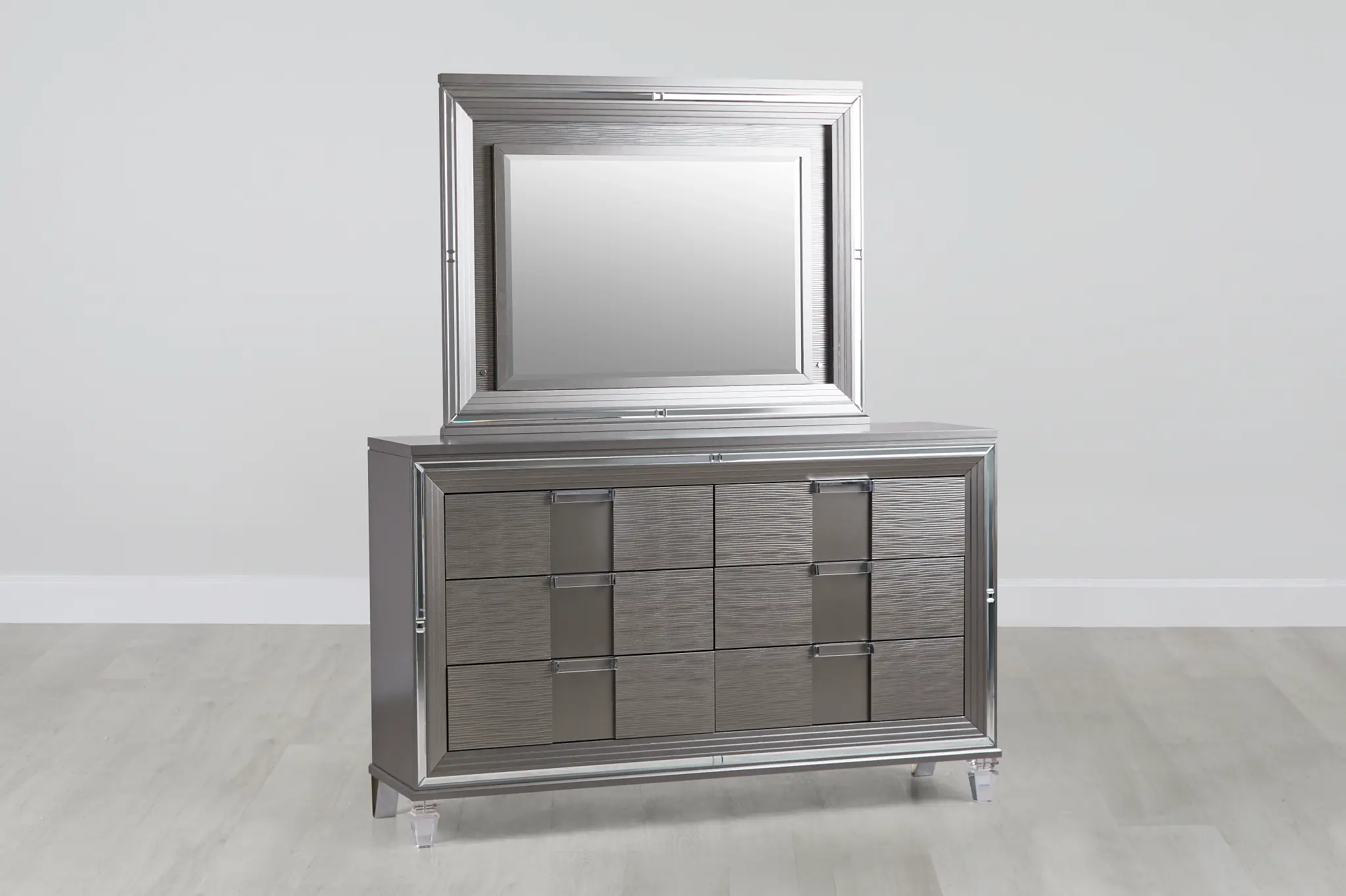 Vegas Gray Dresser & Mirror Vegas Gray Dresser & Mirror