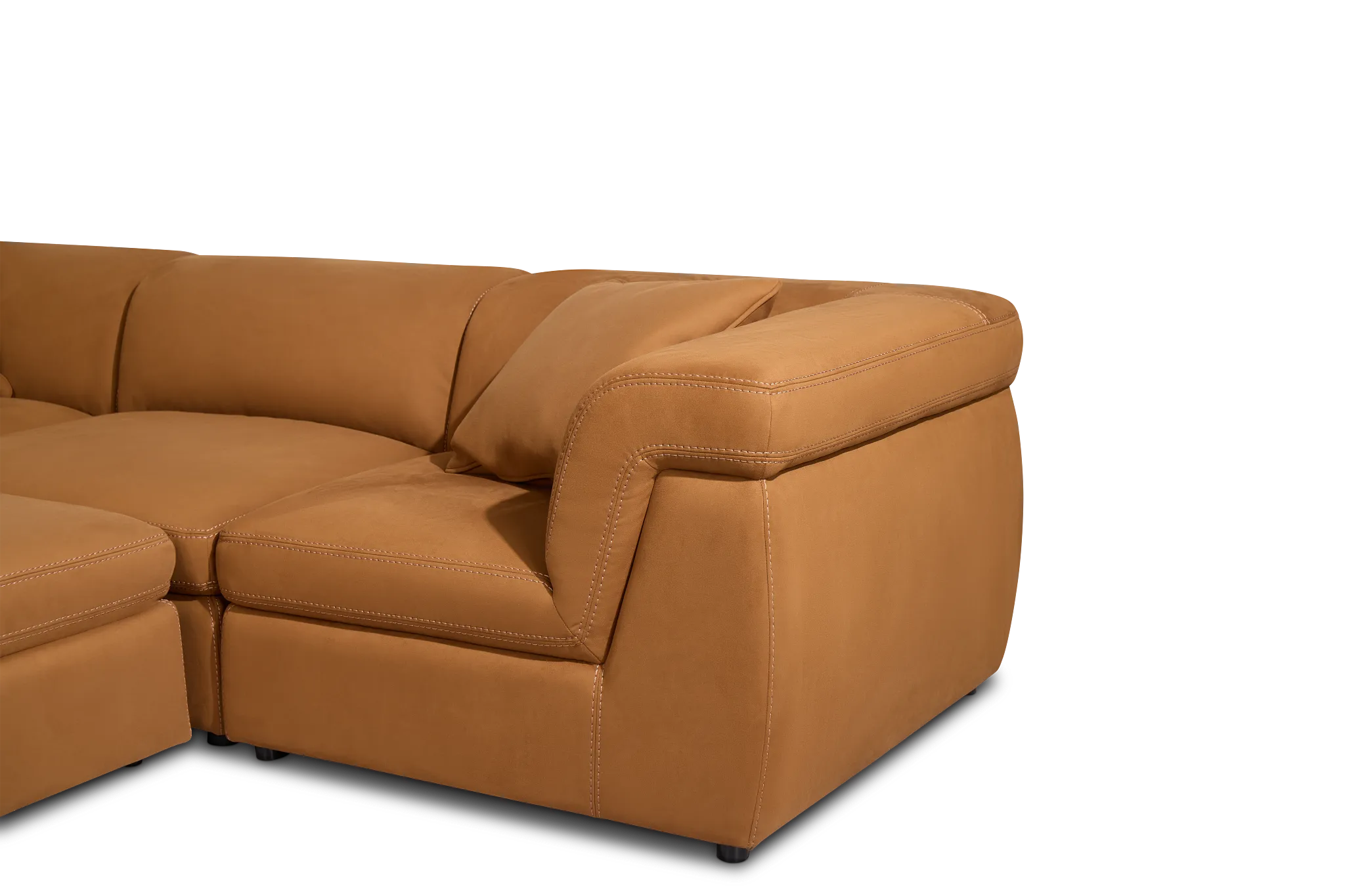 Aria Medium Brown Micro Immersive 10-piece Pit Sectional W/2 Speakers