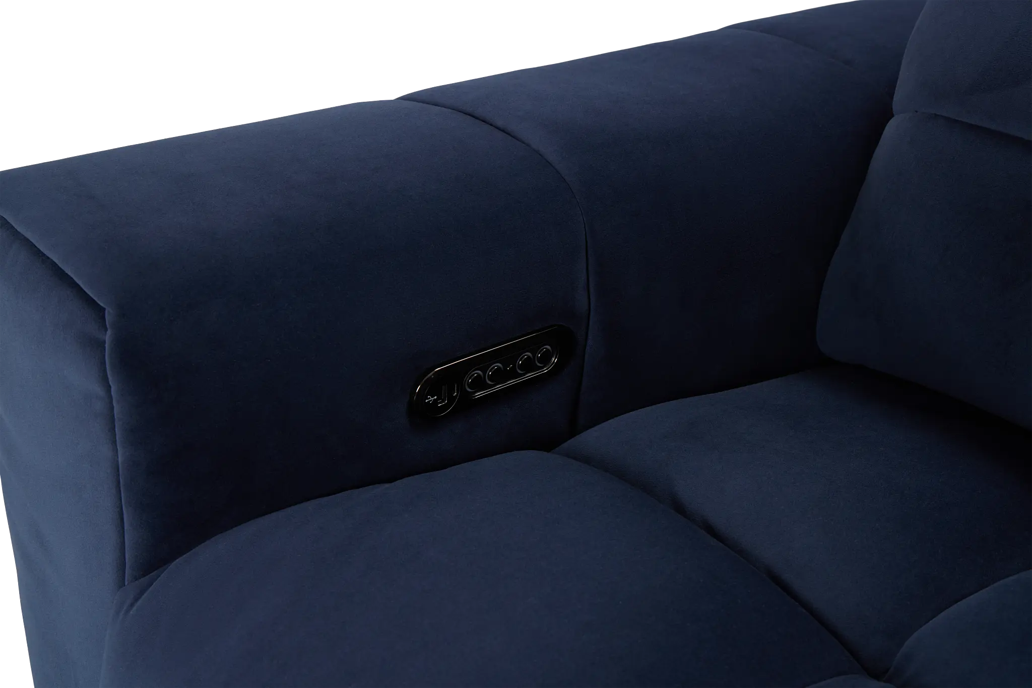 Gemma Navy Velvet Small Right Chaise Power Reclining Sectional Gemma Navy Velvet Small Right Chaise Power Reclining Sectional