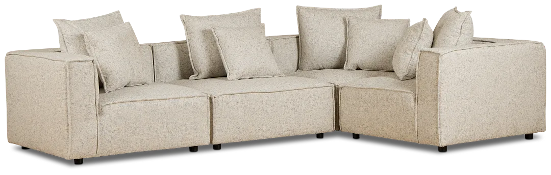 Tatum Beige Fabric 5-piece Modular Sectional