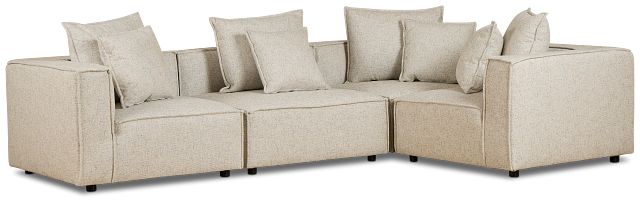 Tatum Beige Fabric 5-piece Modular Sectional