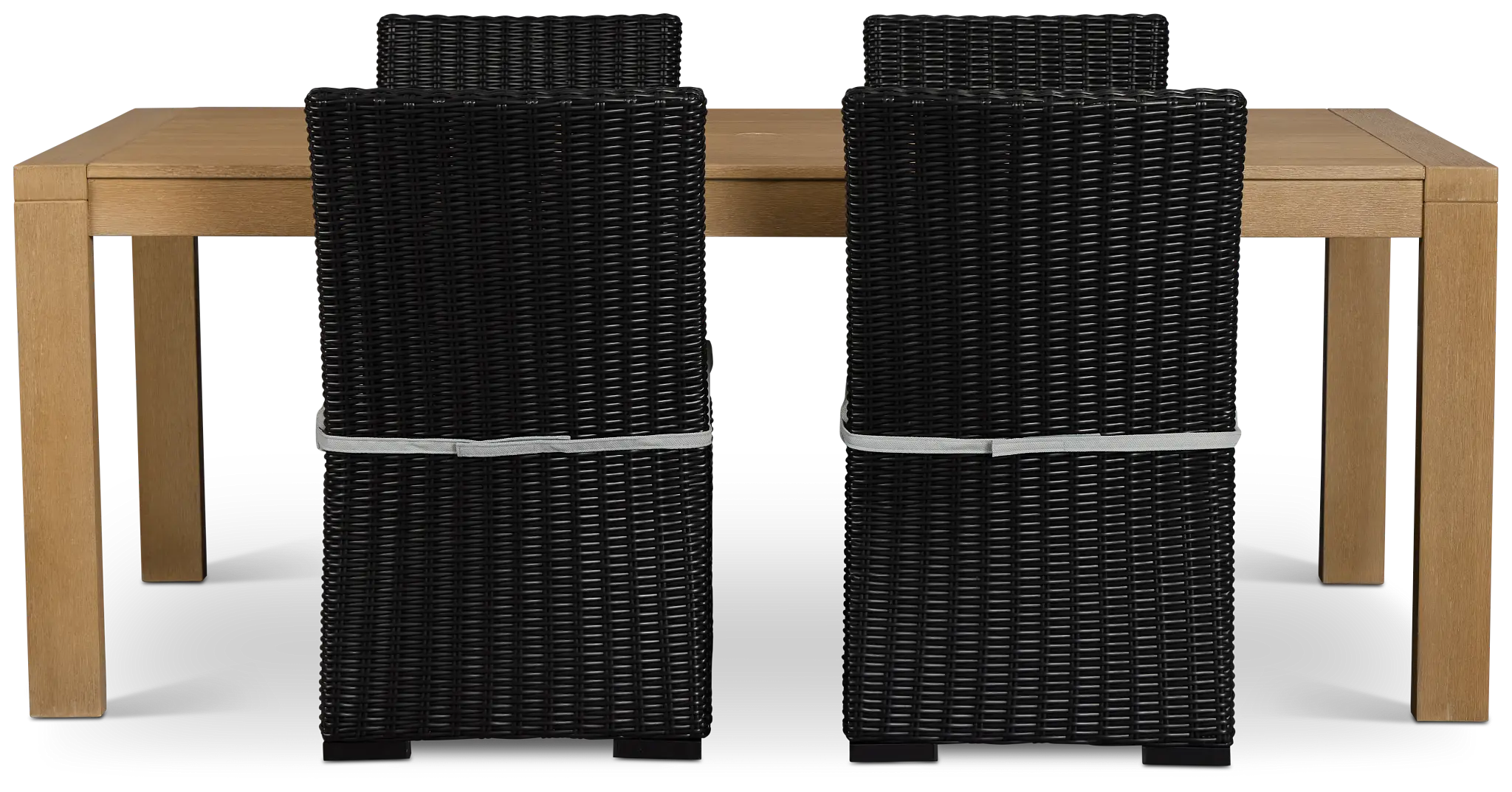 Montecito Mid Tone Rectangular Table & 4 Light Blue Cushioned Chairs Montecito Mid Tone Rectangular Table & 4 Light Blue Cushioned Chairs