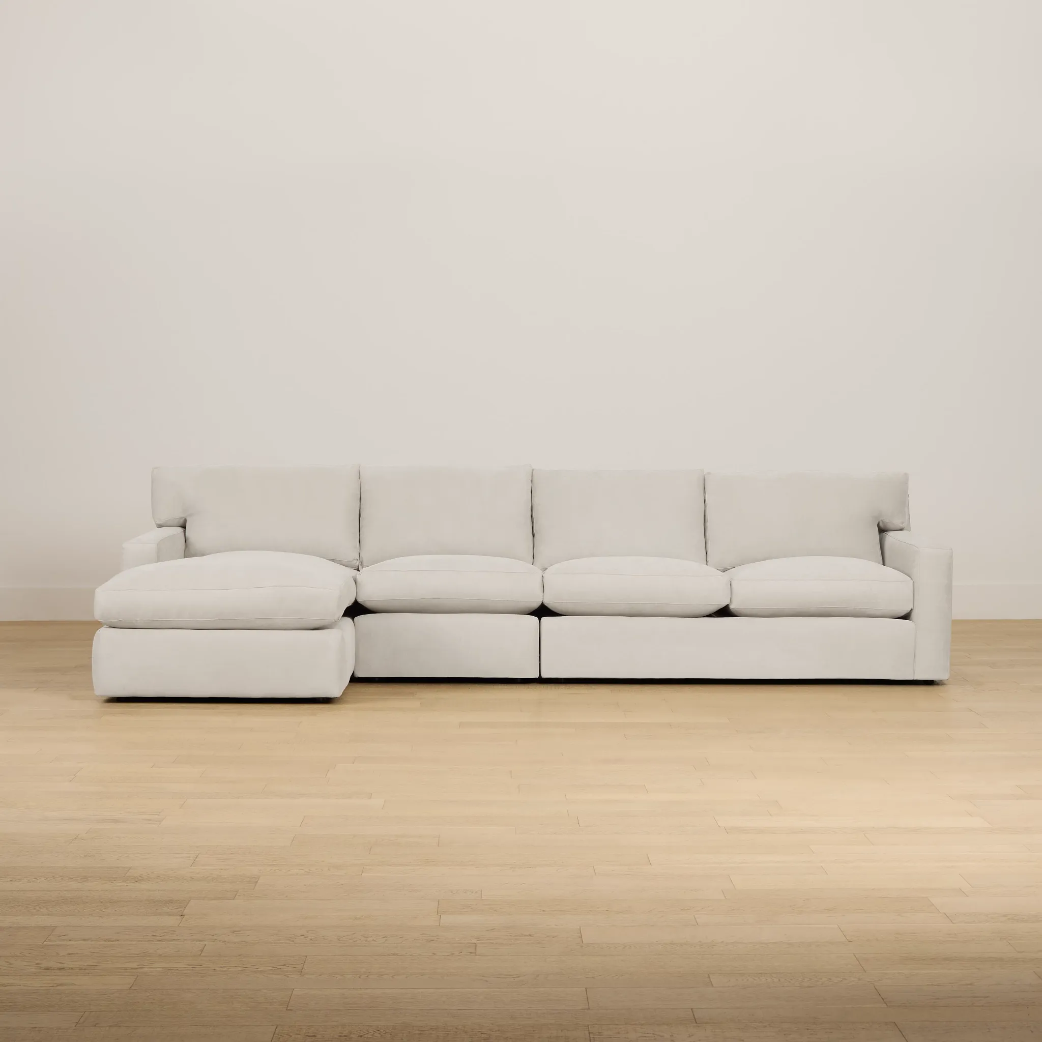 Hudson Gray Fabric Small Left Chaise Sectional