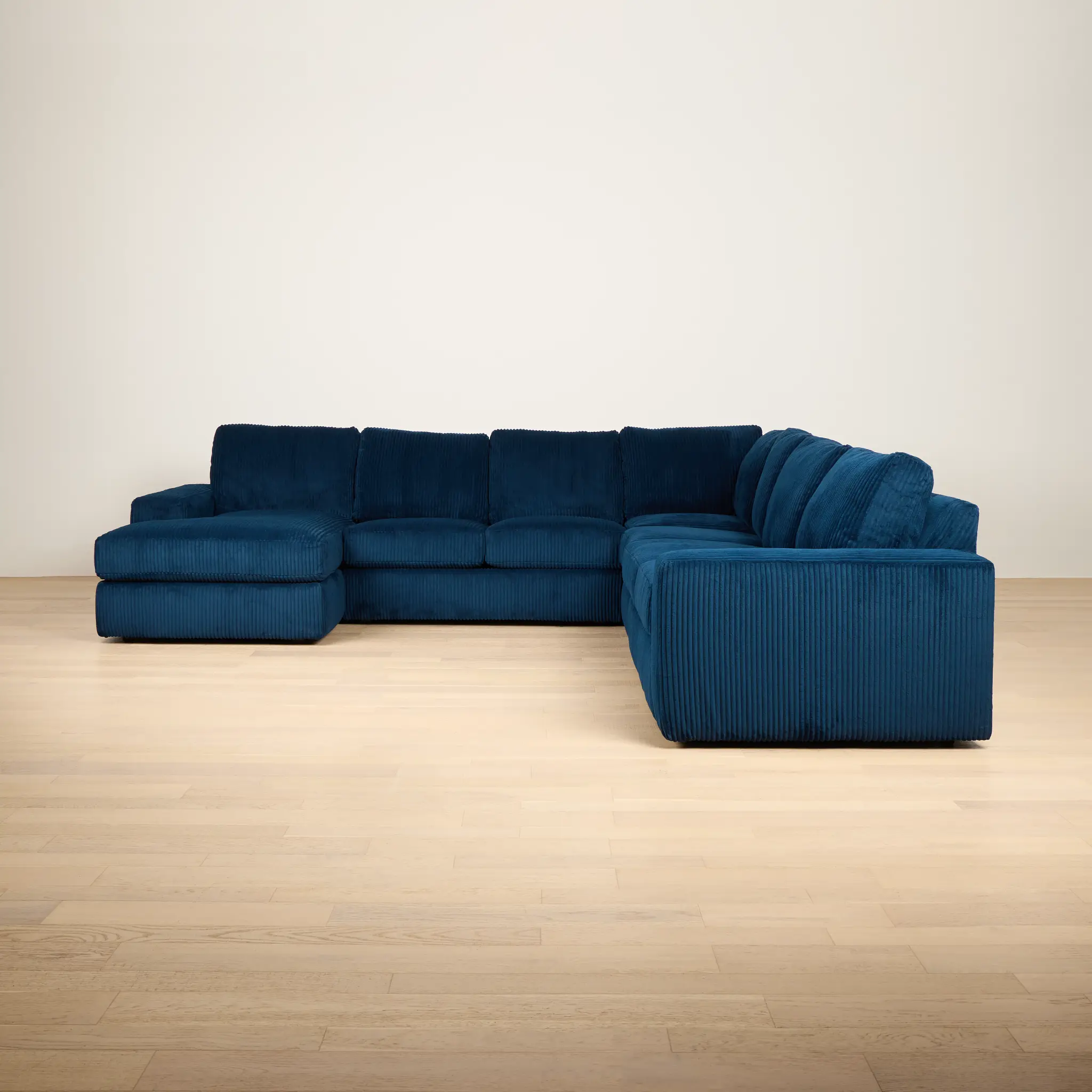 Charlie Dark Blue Fabric Large Left Chaise Sectional Charlie Dark Blue Fabric Large Left Chaise Sectional