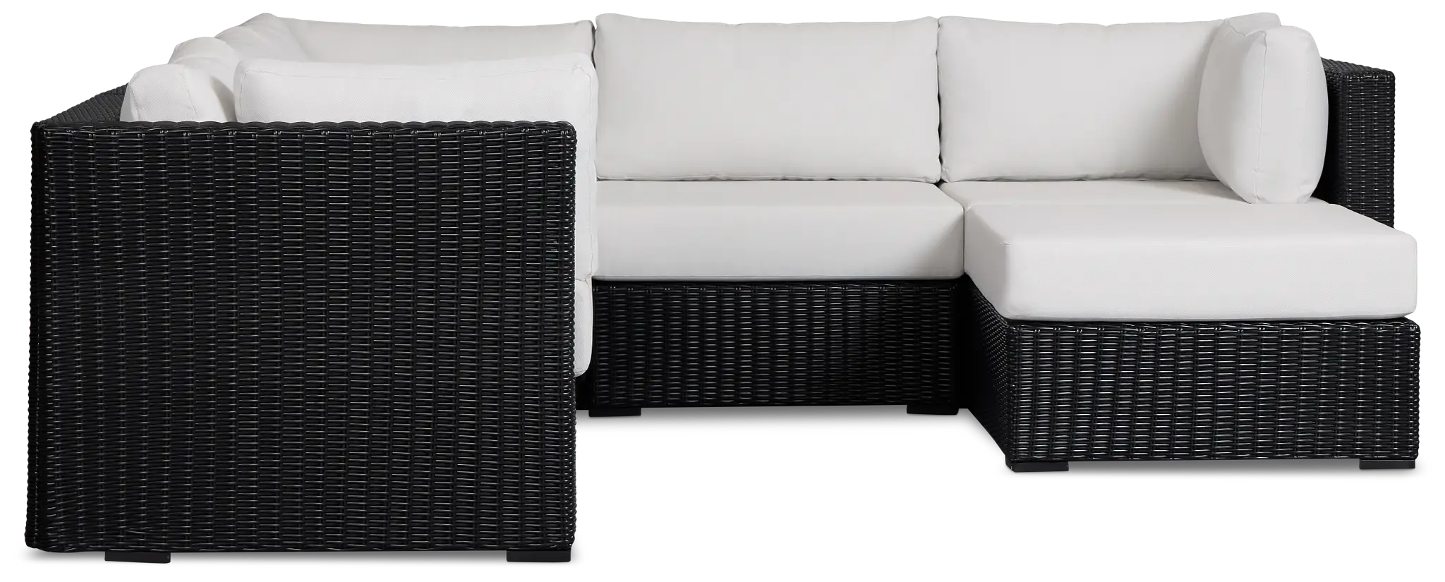 Montecito Black 6-piece Modular Sectional With Light Beige Cushion Montecito Black 6-piece Modular Sectional With Light Beige Cushion