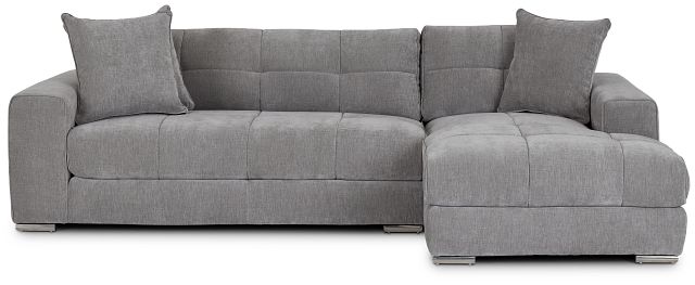 Brielle Light Gray Fabric Right Chaise Sectional (3)