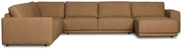 Kellan Light Brown Leather Medium Right Chaise Sectional