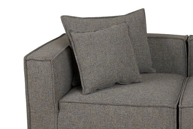 Tatum Gray Fabric 4-piece Bumper Sectional