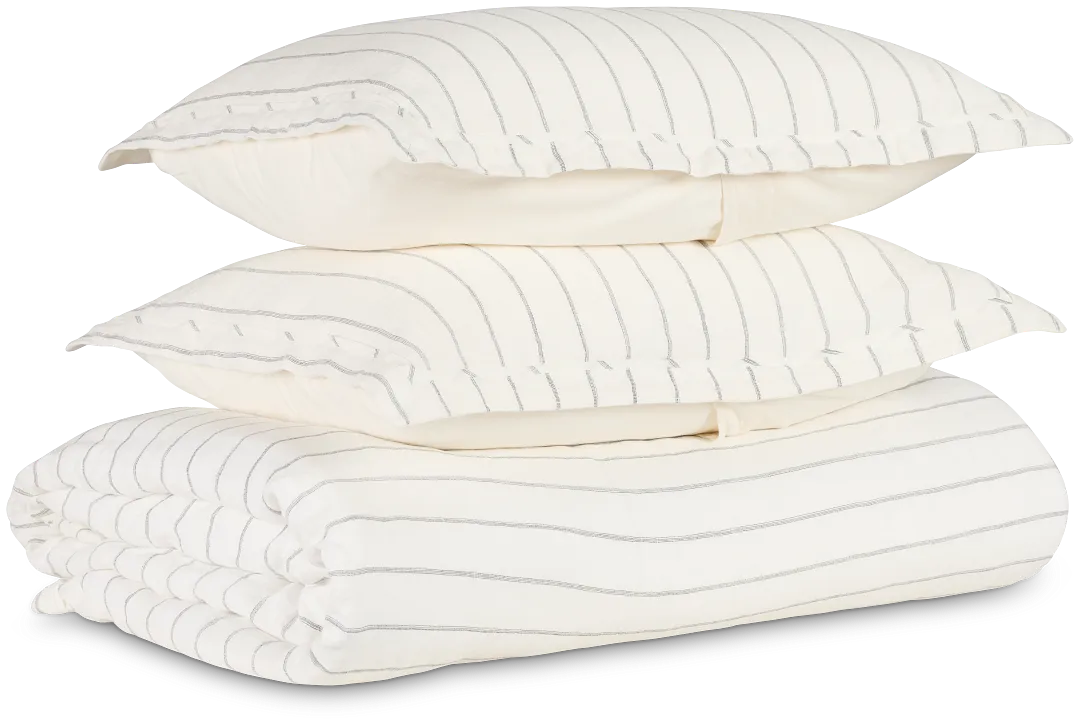 Monaco Ivory 3 Piece Duvet Set