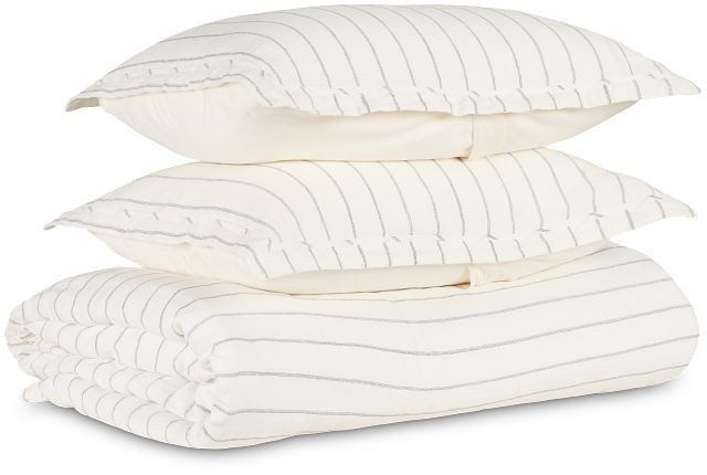 Monaco Ivory 3 Piece Duvet Set