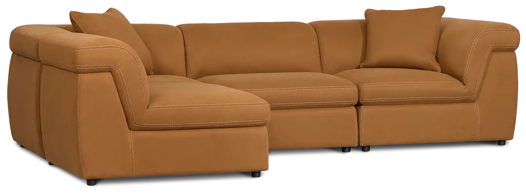 Aria Medium Brown Micro Immersive 4-piece Modular Sectional W/1 Speaker