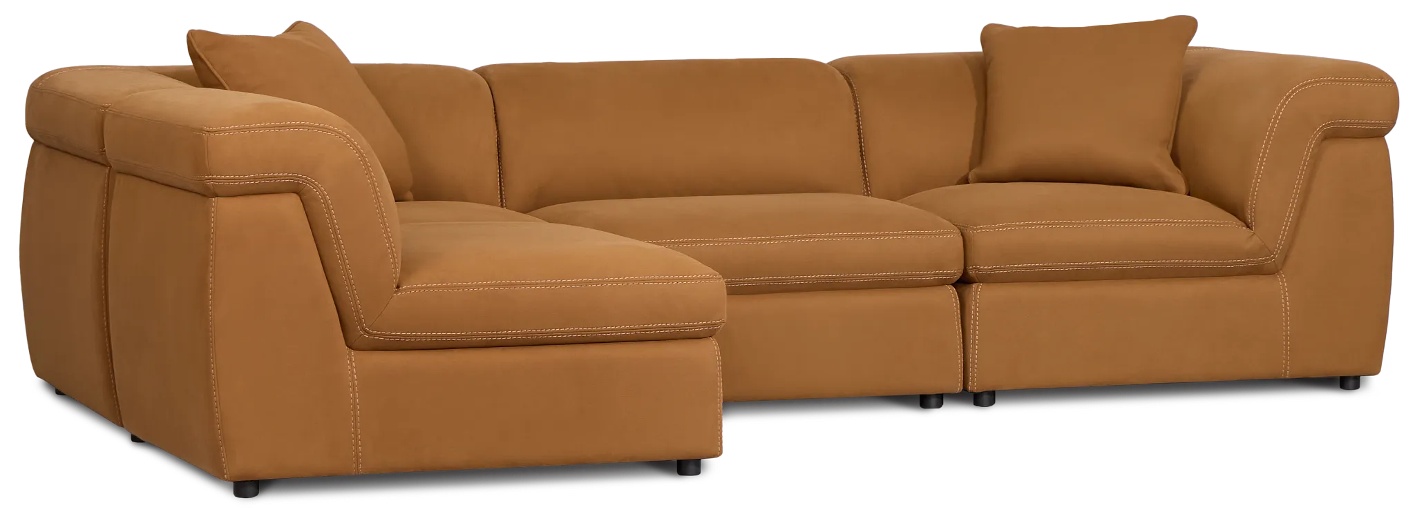 Aria Medium Brown Micro Immersive 4-piece Modular Sectional W/1 Speaker