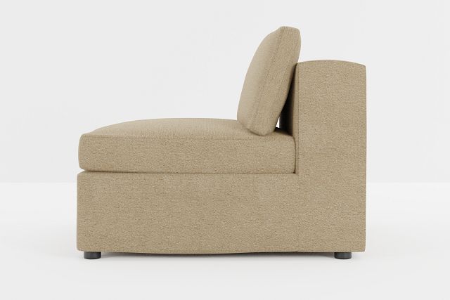 Destin Elite Taupe Fabric Armless Chair