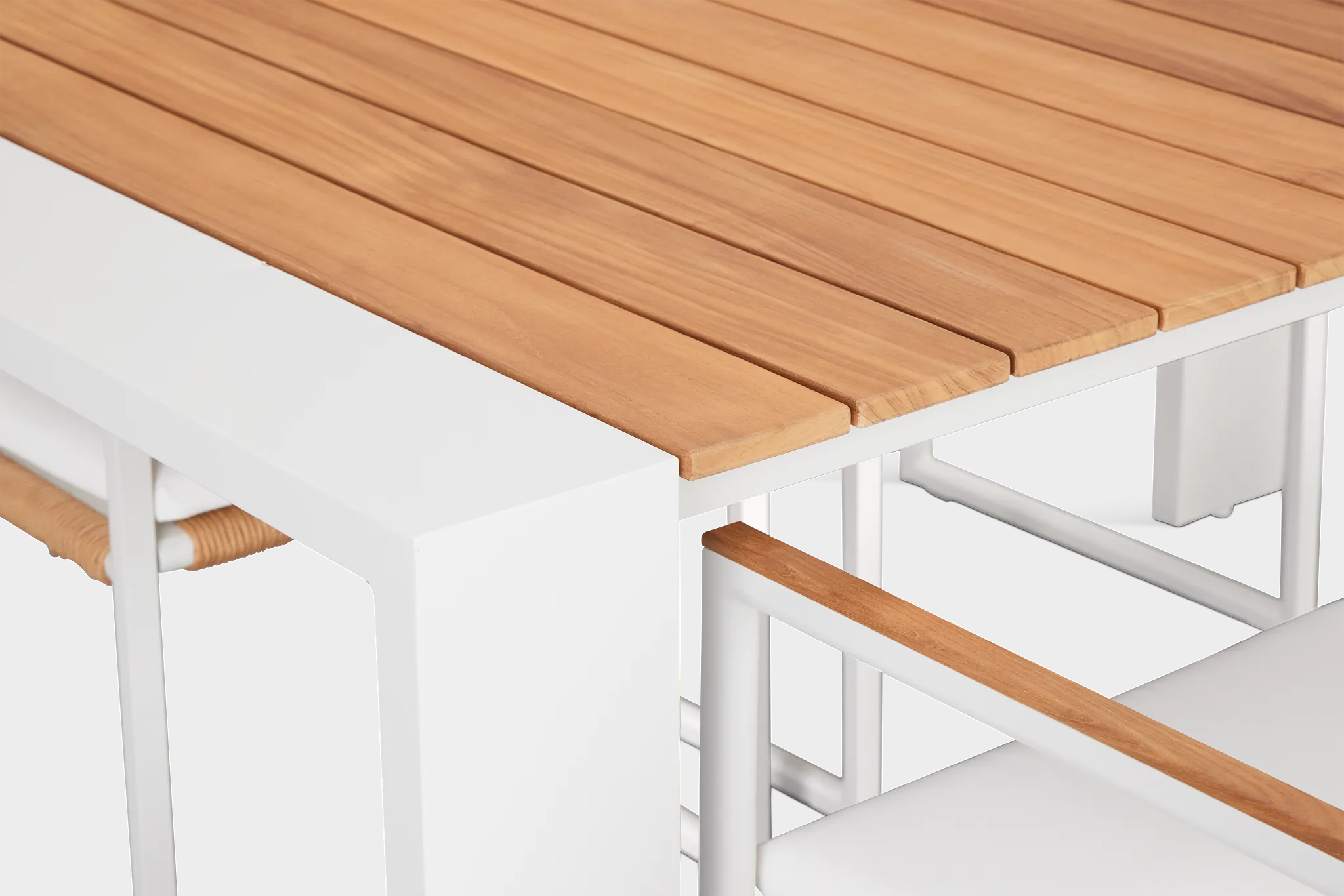 Sunrise Teak 65" Rectangular Table & 4 Teak Arm Chairs