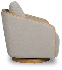 Campbell Light Gray Fabric Swivel Accent Chair