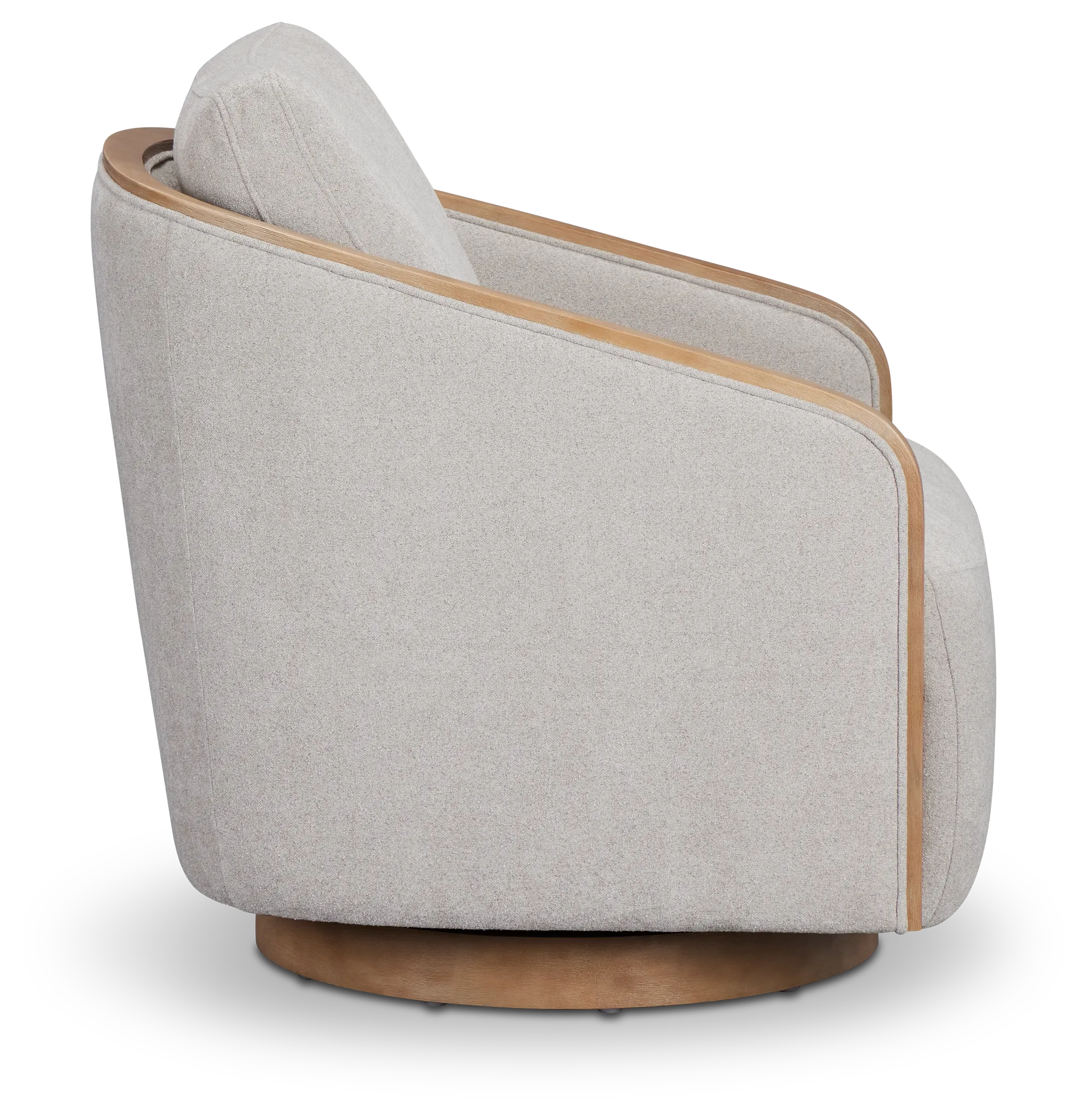 Campbell Light Gray Fabric Swivel Accent Chair