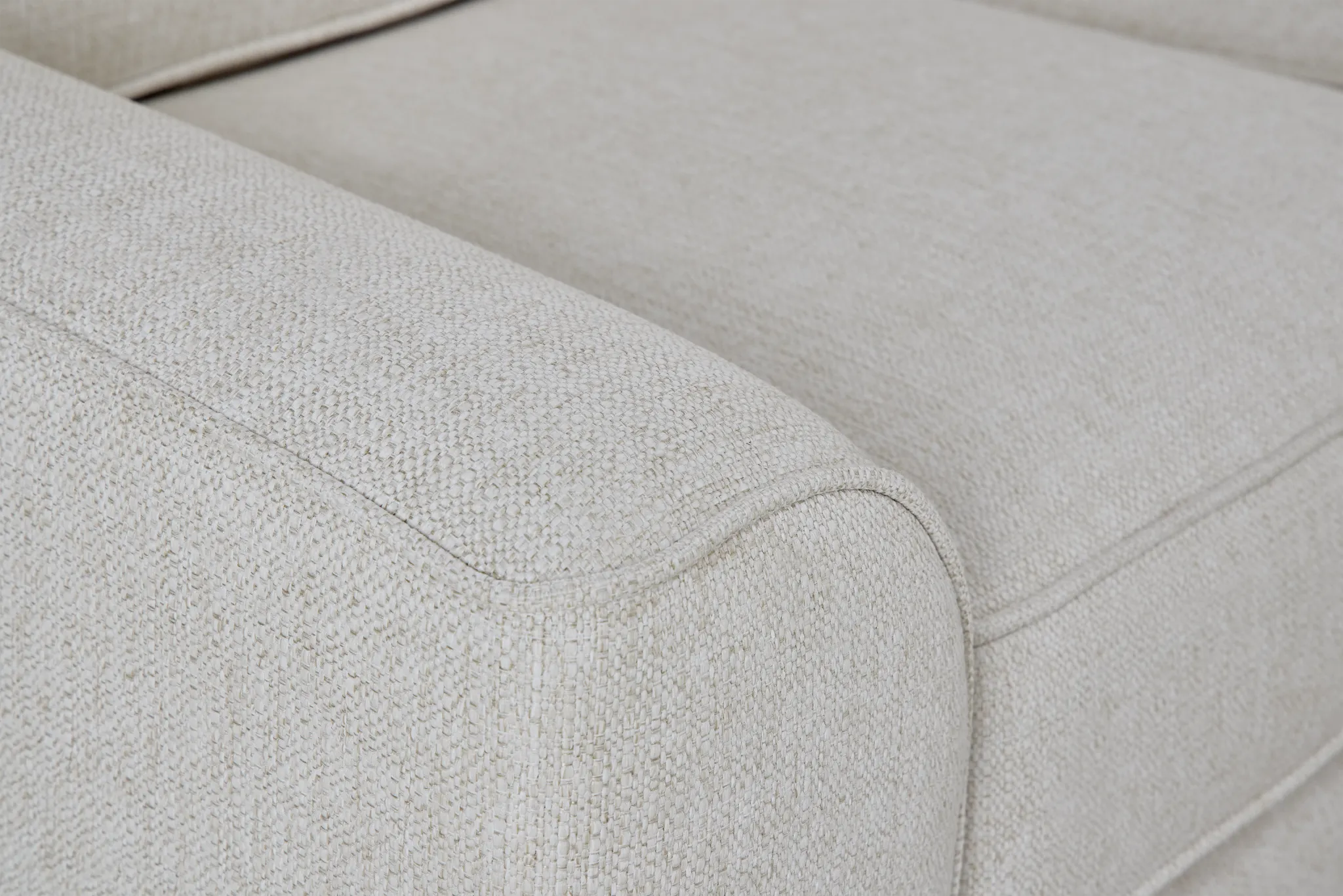 Austin White Fabric Small Right Cuddler Sectional