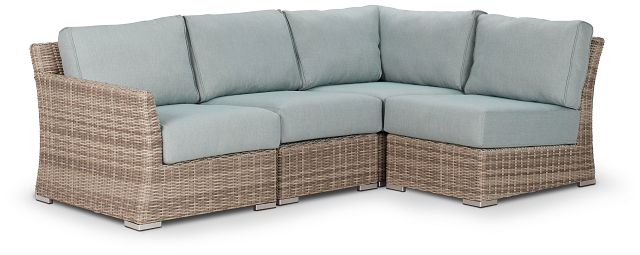 Raleigh Teal Left 4-piece Modular Sectional