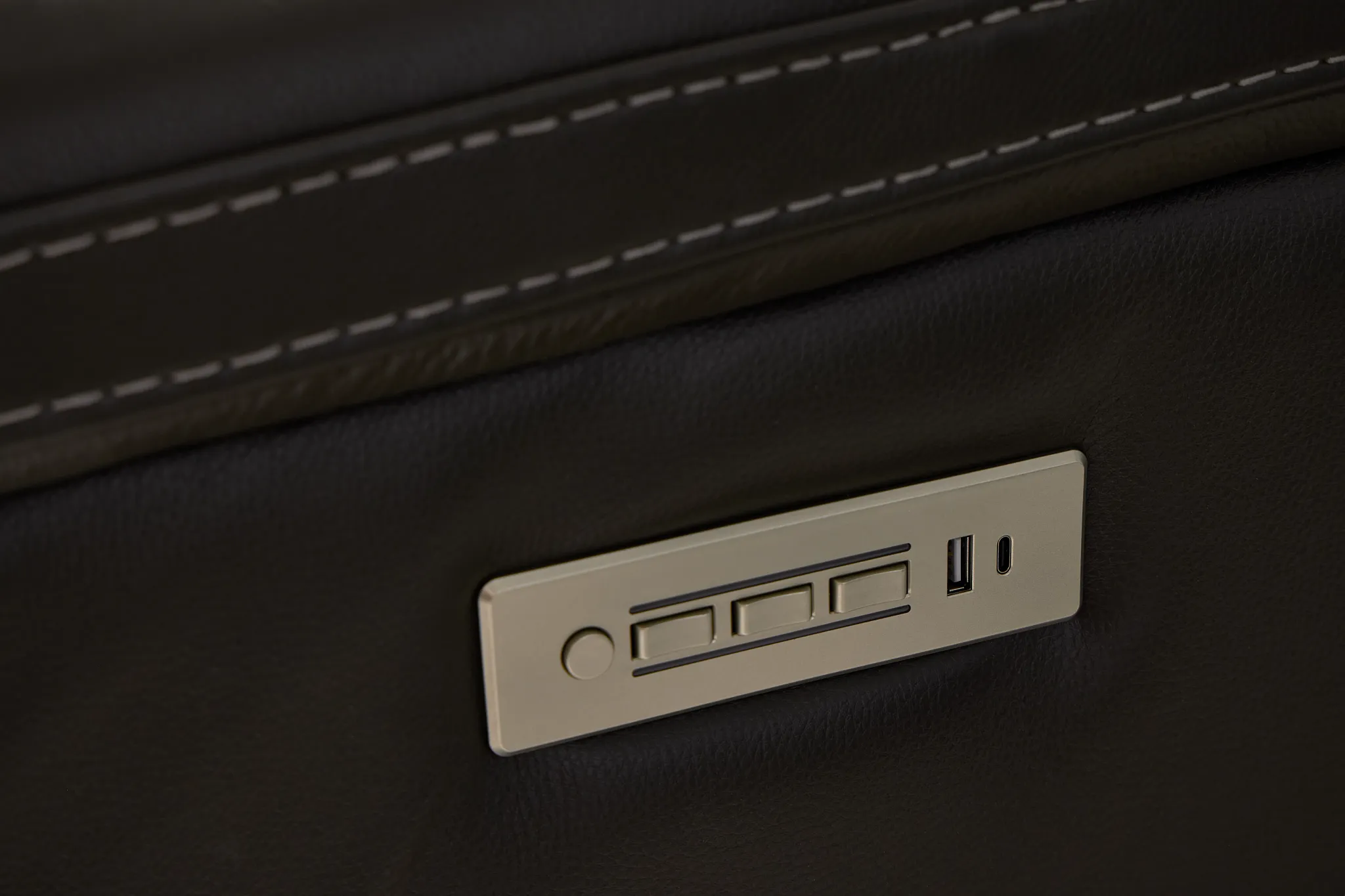 Fallon Dark Gray Lthr/vinyl Power Reclining Sofa W/ Massage