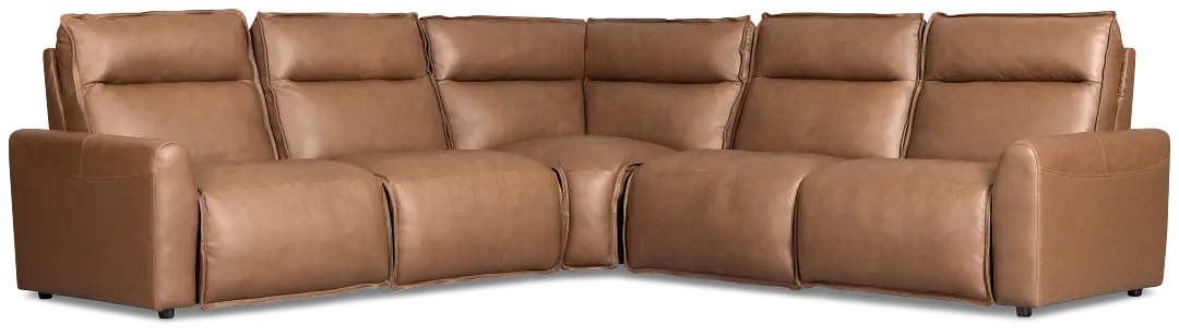 Edison Dark Brown Leather/vinyl Small Triple Power Reclining 2-arm Sectional Edison Dark Brown Leather/vinyl Small Triple Power Reclining 2-arm Sectional