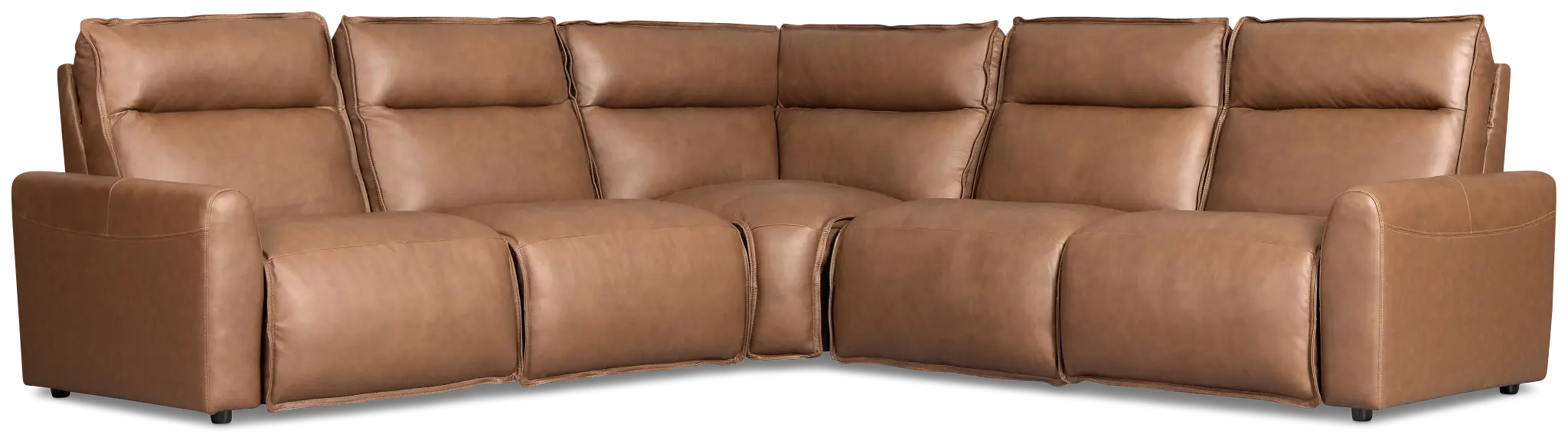 Edison Dark Brown Leather/vinyl Small Triple Power Reclining 2-arm Sectional Edison Dark Brown Leather/vinyl Small Triple Power Reclining 2-arm Sectional