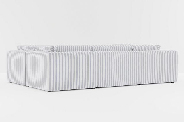 Destin Sea Lane Dark Blue Fabric 6-piece Pit Sectional