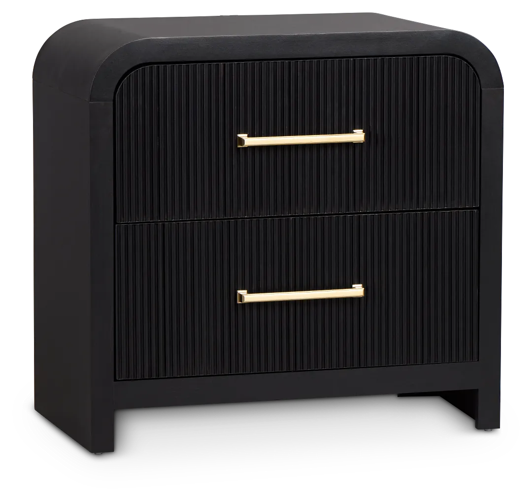 Lyndie Black 2-drawer Nightstand