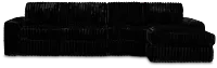 Teddy Black Fabric Small Right Chaise Sectional