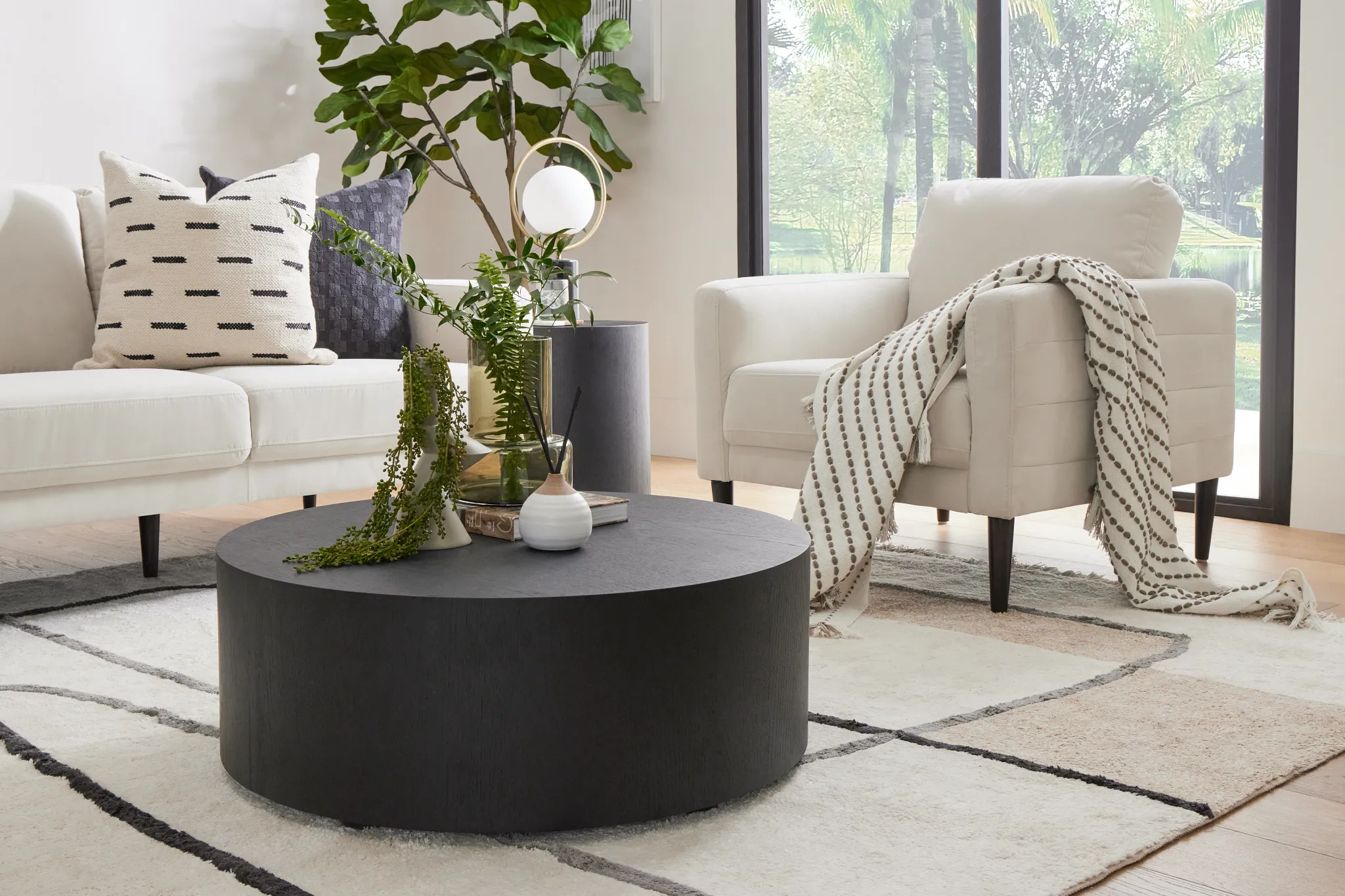 Lexie Dark Tone Round Coffee Table