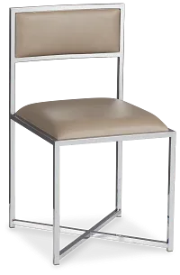 Amalfi Taupe Stnl Steel Upholstered Side Chair