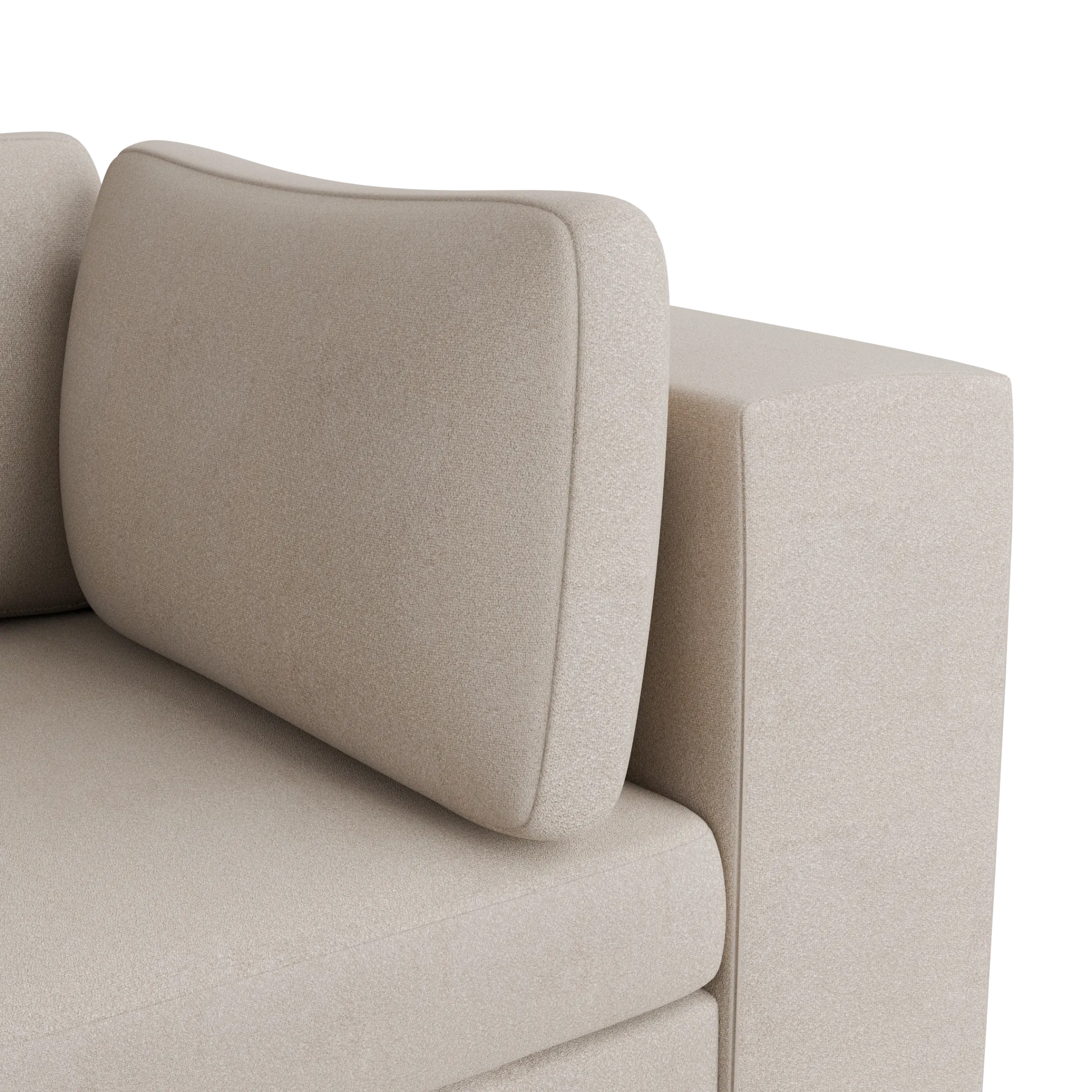 Destin Sutton Beige Fabric 2 Piece Modular Sofa