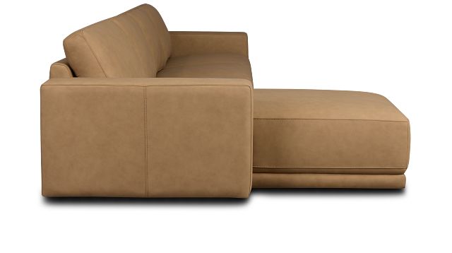 Kellan Light Brown Leather Small Left Chaise Sectional