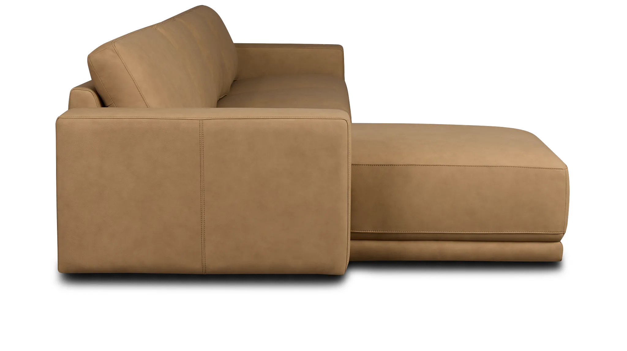 Kellan Light Brown Leather Small Left Chaise Sectional