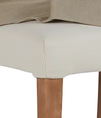 Destination Beige Short Slipcover Chair With Light Tone Leg