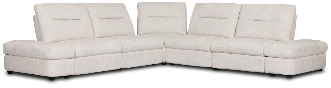 Mila Light Beige Fabric Small Triple Power Reclining Two-arm Sectional Mila Light Beige Fabric Small Triple Power Reclining Two-arm Sectional