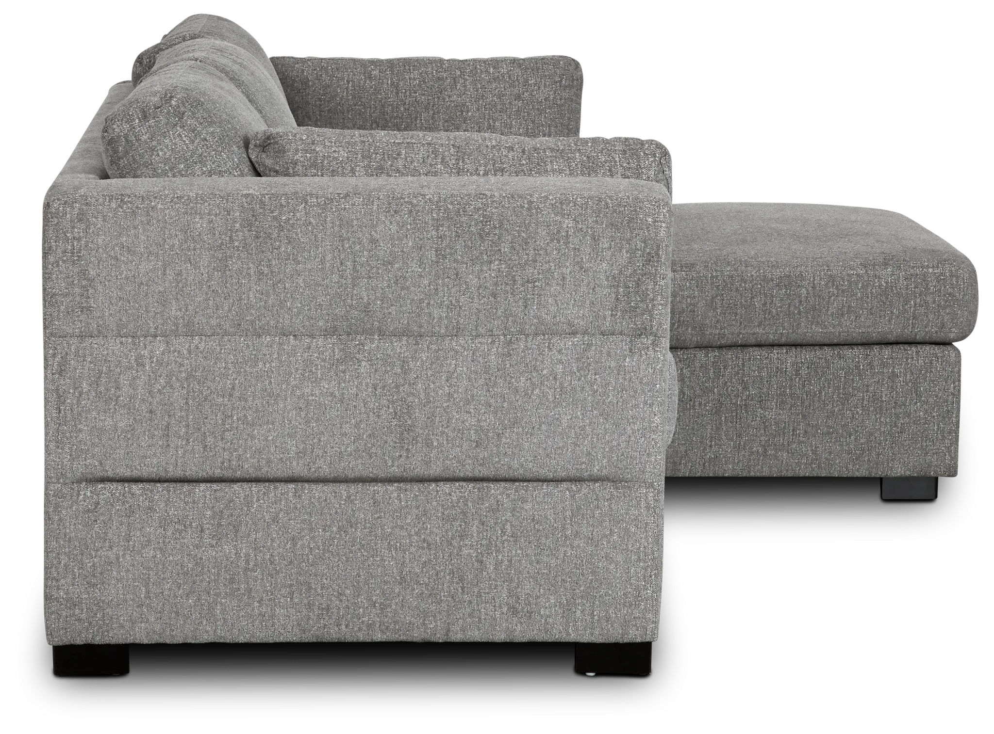 Amber Dark Gray Fabric Small Right Chaise Storage Sleeper Sectional