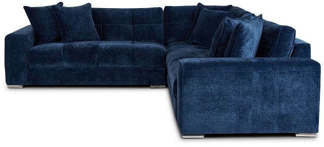 Brielle Blue Fabric Small Two-arm Sectional (2)