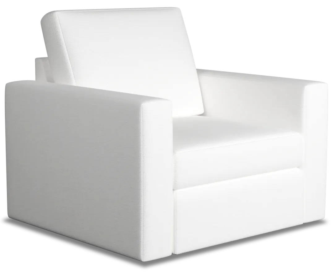 Citymod White Fabric Swivel Chair