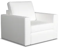Citymod White Fabric Swivel Chair