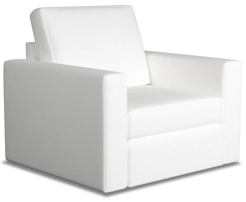 Citymod White Fabric Swivel Chair