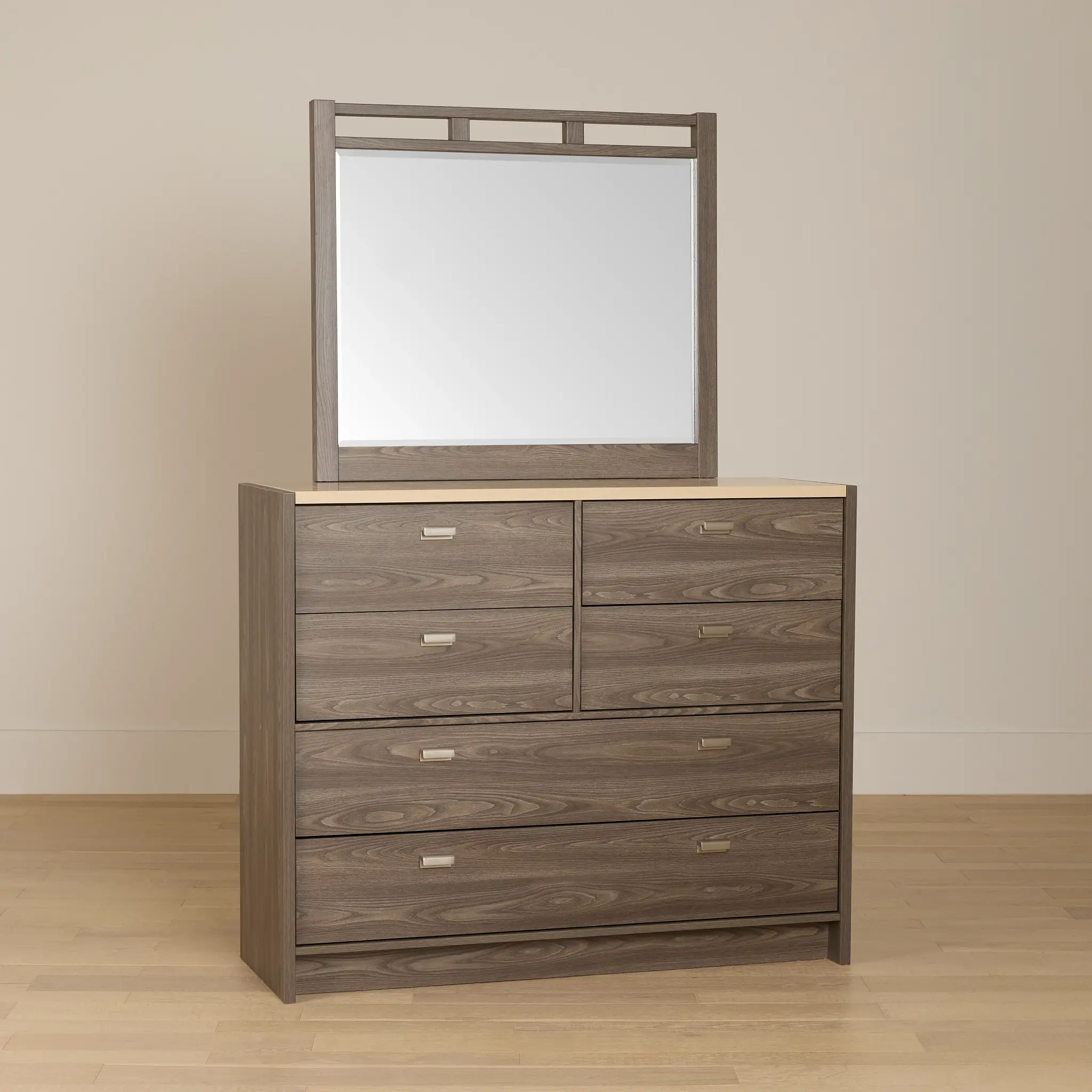 Warren Two-tone Stone Dresser & Mirror Warren Two-tone Stone Dresser & Mirror