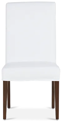 Harbor White Short Slipcover Chair With Medium-tone Leg