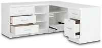 Newport White L Desk