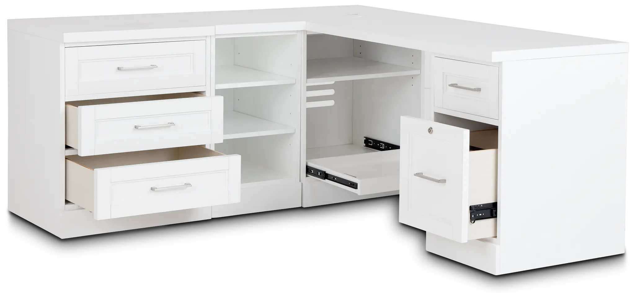 Newport White L Desk